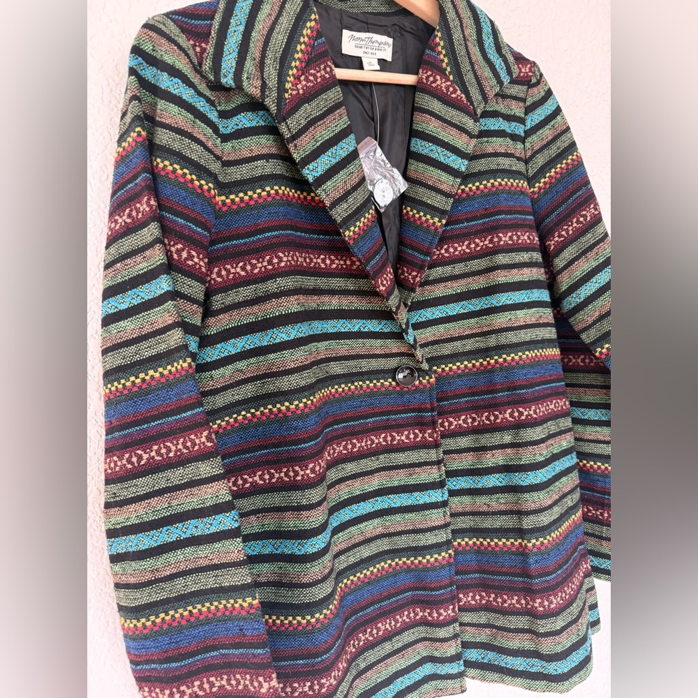 Vintage‎ Norm Thompson Southwestern Blazer Aztec Stripe  Western Jacket - NWOT - Picture 8 of 16